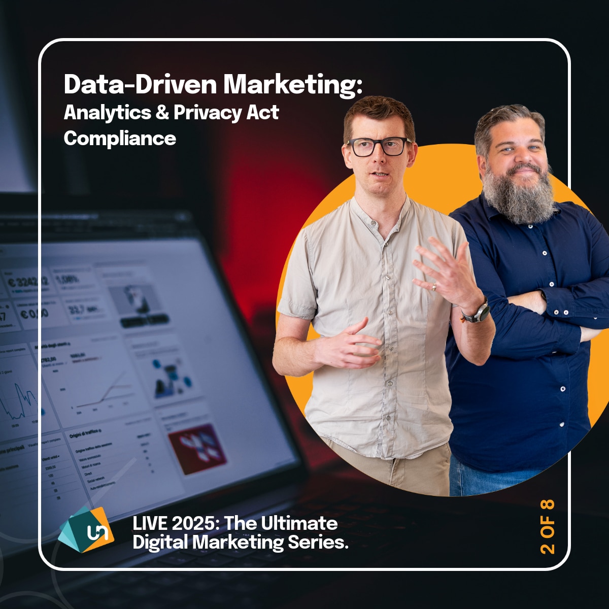 Data Driven Marketing promo image featuring facilitators, Quentin Weber & Jason Lerke