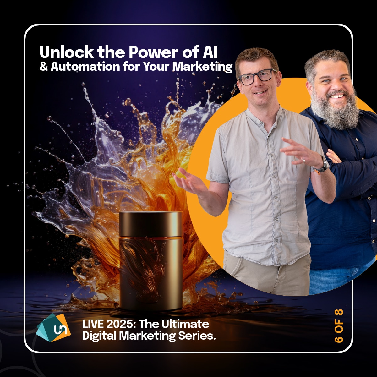 AI & Automation Masterclass promo image featuring facilitators, Quentin Weber & Jason Lerke